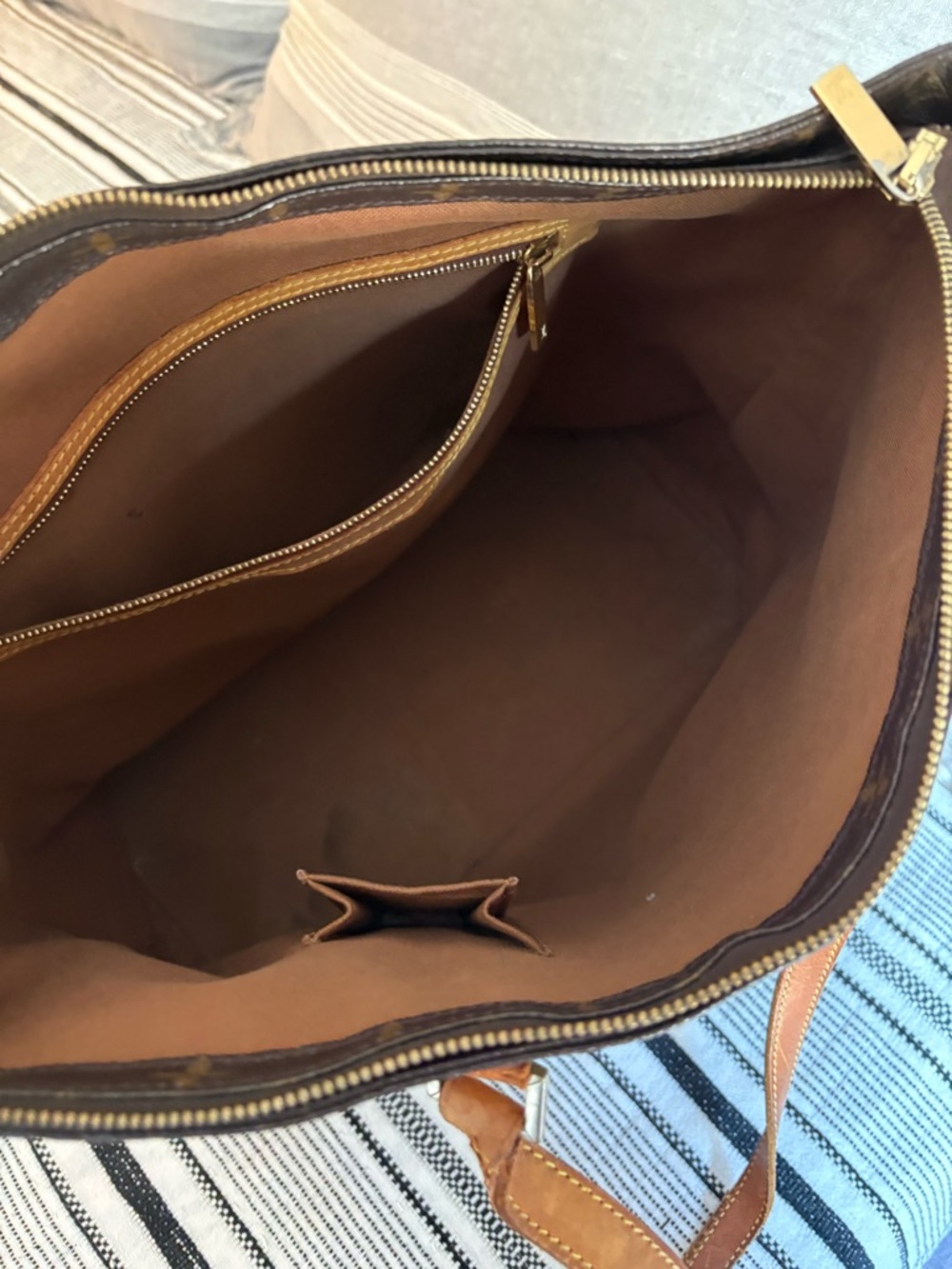 Louis Vuitton Monogram Canvas Tote with Cognac Straps - Picture 7 of 16